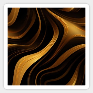 Golden Harmony: Abstract Stripes in Luxe Gold Sticker